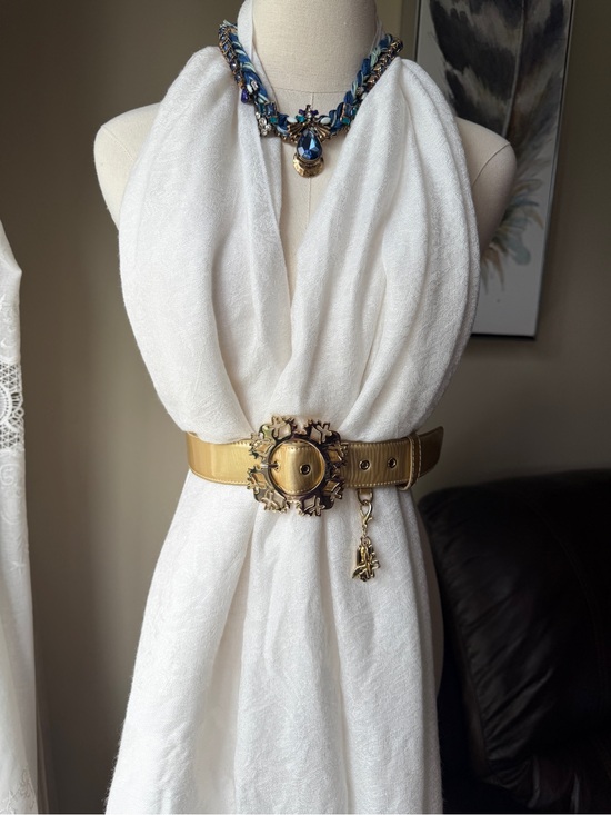 Folli Follie Accessories - Folli Follie Gold snowflake Ornate Medallion Wide Belt